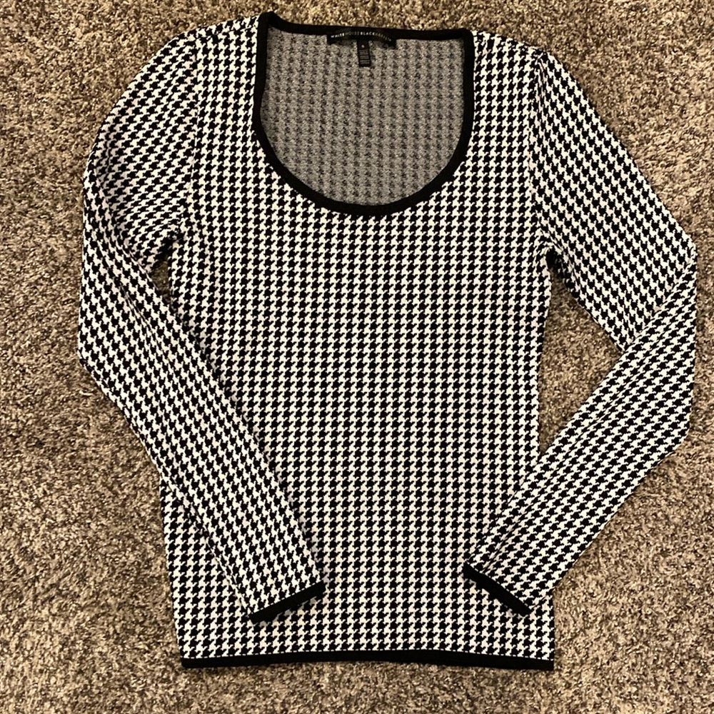 WHBM Houndstooth Sweater Long Sleeve